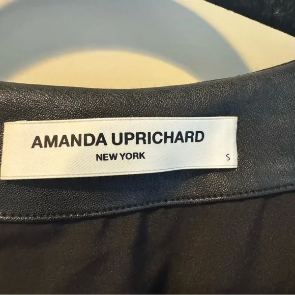 Amanda Uprichard Black Durand Faux Leather Belted Mini Dress | S - Picture 5 of 8